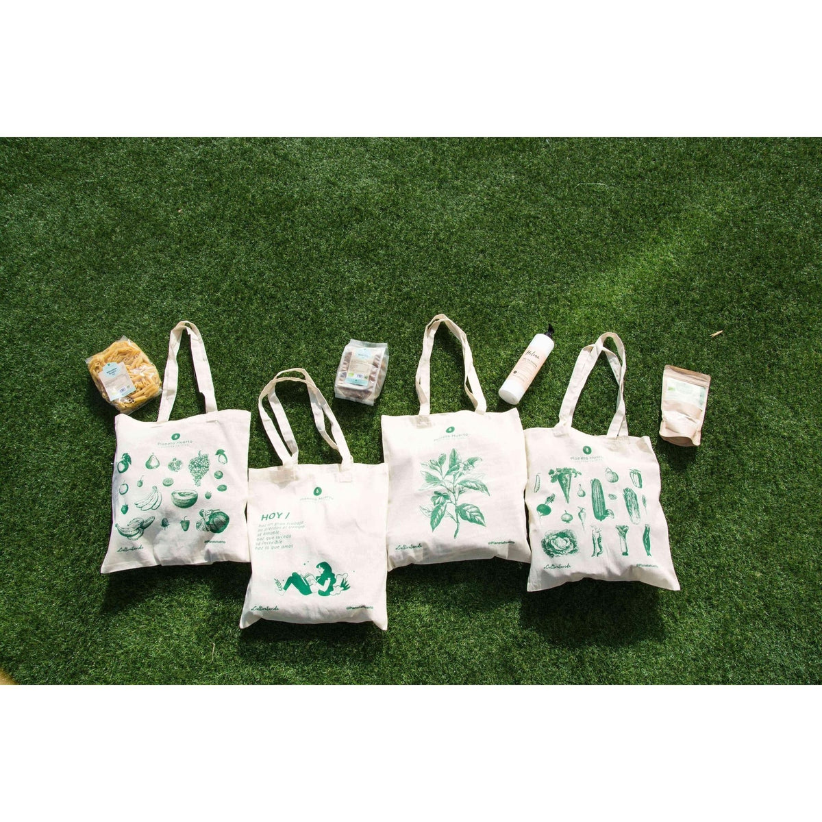 Bolsa de tela con diseño mujer Planeta Huerto 40cm x 40cm