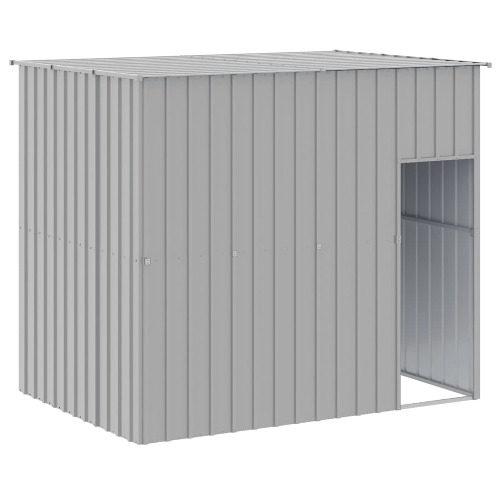Caseta Perros Corral Acero Galvanizado Gris Claro 214x457x181cm_5