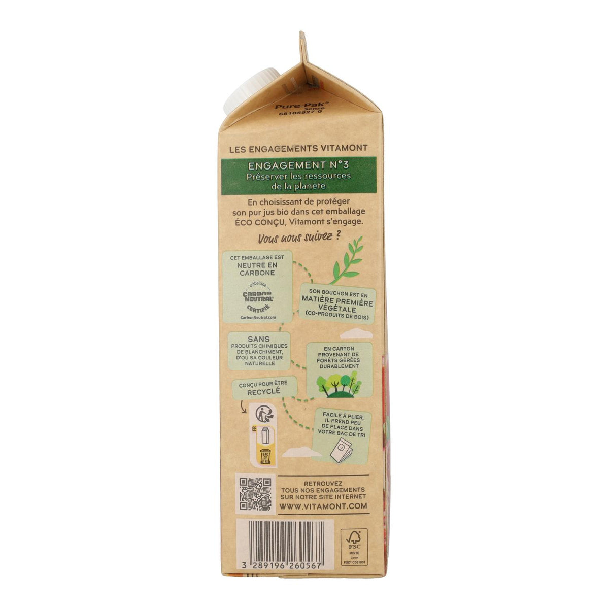 Zumo de Granada Vitamont brick de 1 L