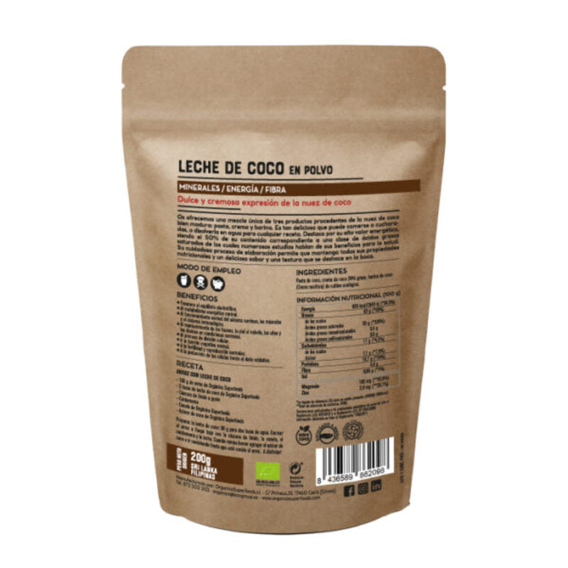 Leche De Coco Bio En Polvo 200g - Orgánica Superfoods_1