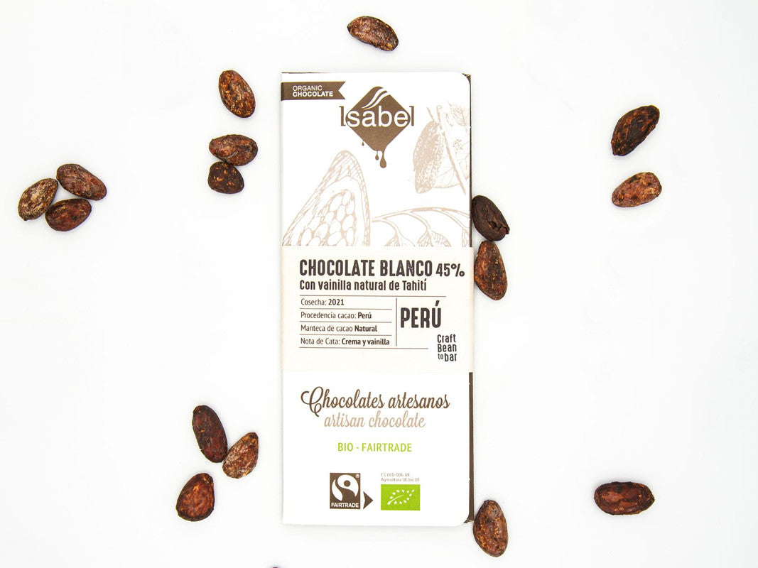 Tableta Bean To Bar Bio chocolate blanco, 45% cacao_0