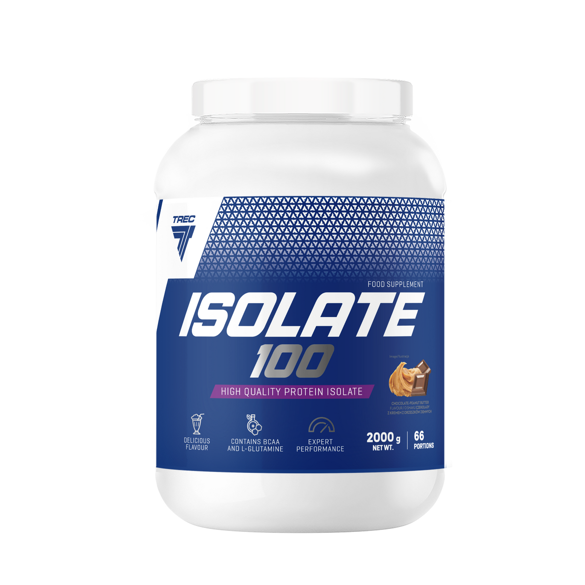 Proteína Isolate 100 2kg Sabor Chocolate Y Cacahuete Trec Nutrition_0