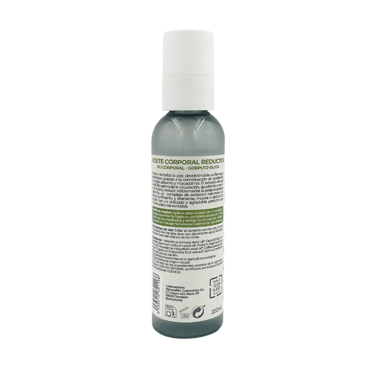 Aceite Corporal Reductor Moldeador y Tonificador con Argán y Café Verde BIO NaturaBIO Cosmetics 200 ml