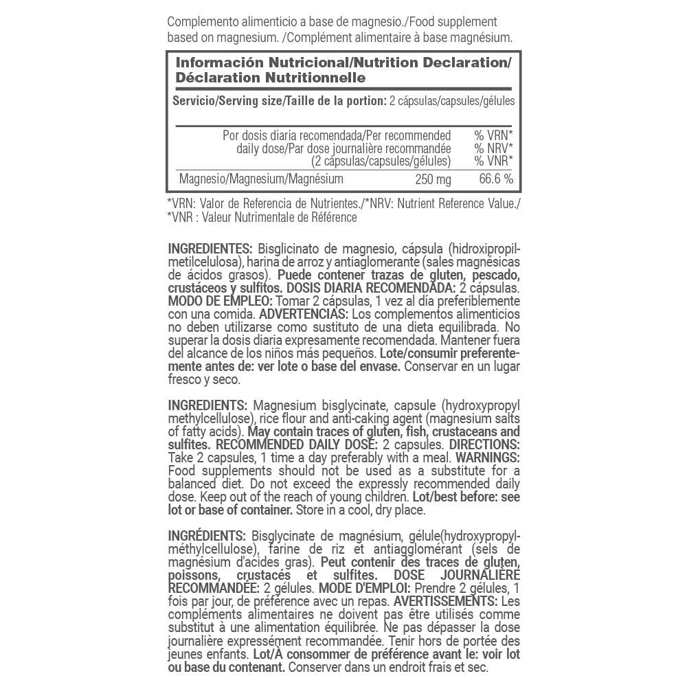 Bisglicinato De Magnesio 250mg - 60 Cápsulas Vegetales - Reduce La Fatiga - Masmusculo_5