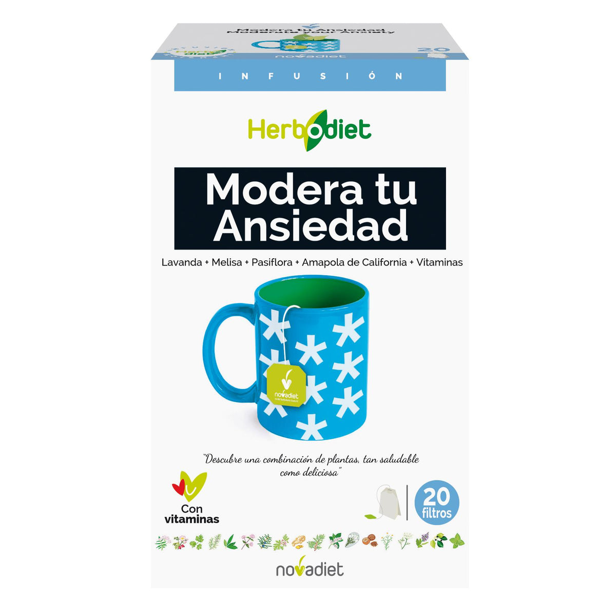 HERBODIET Modera tu ansiedad. Novadiet 20 filtros