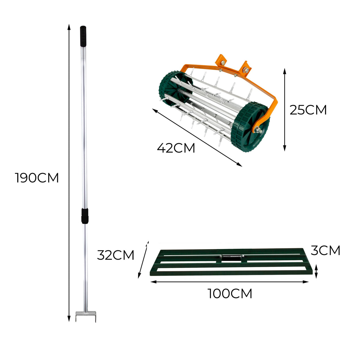 Nivelador De 100 Cm Y Aireador De Césped – Verde_4