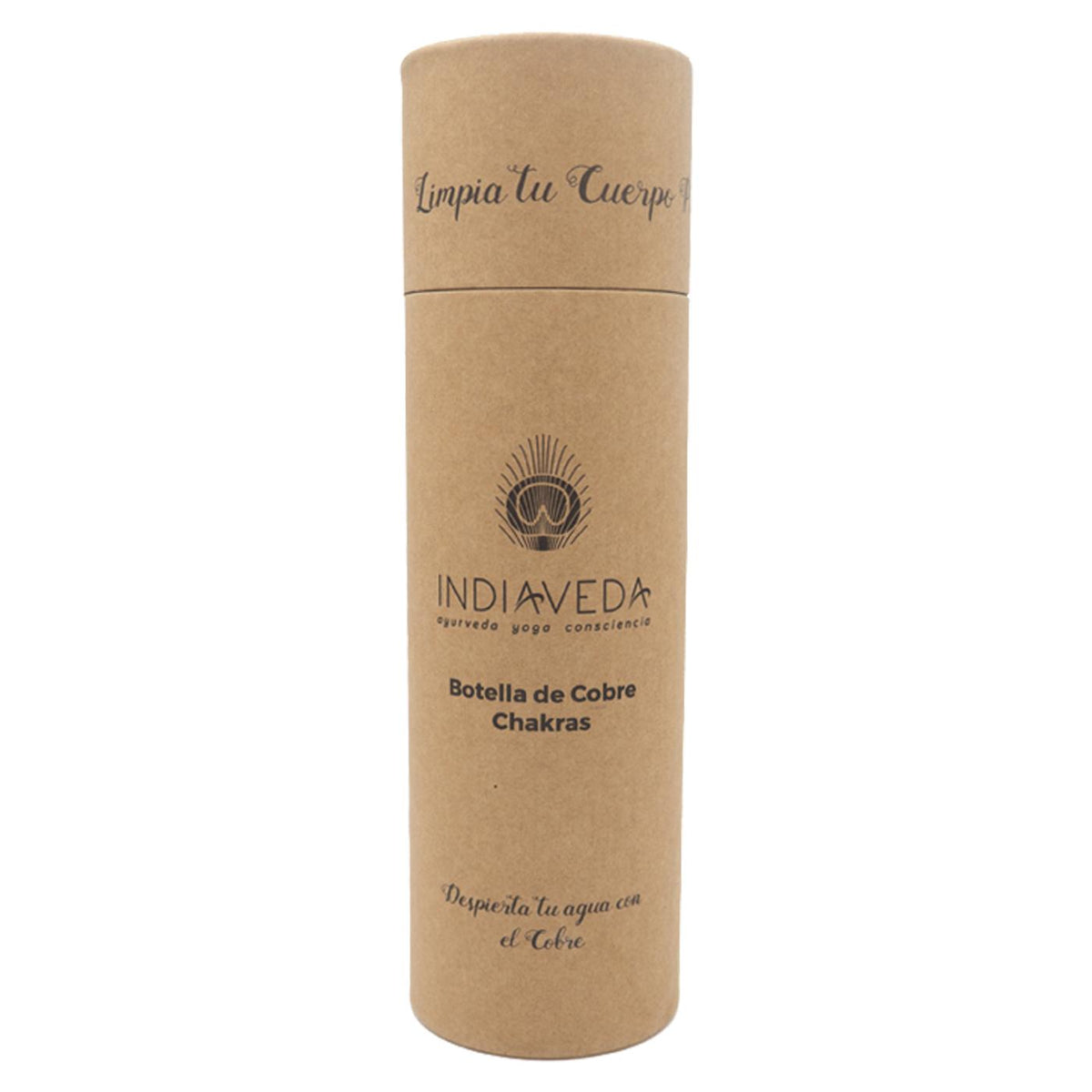 Botella de cobre Chakras Indiaveda 900 ml