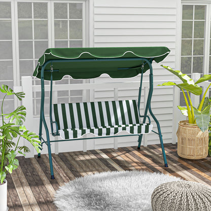 Columpio De Jardín Outsunny Acero, Poliéster Verde 170x110x153 Cm_1