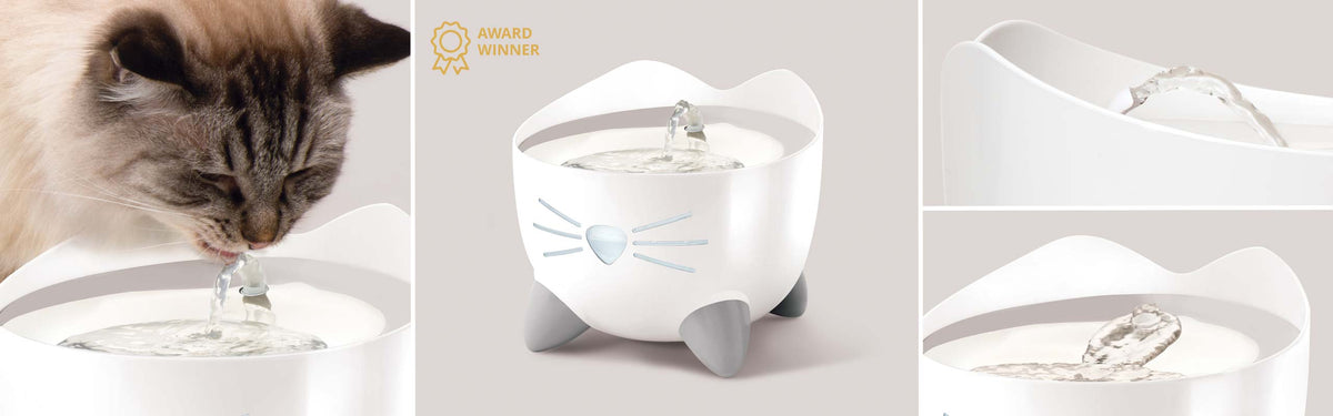 Fuente Bebedero para Gatos de Acero Inoxidable Blanca Catit PIXI 2,5 L