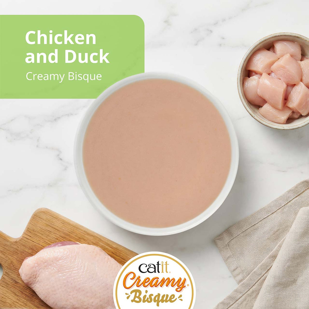 Sopa Cremosa para Gatos Creamy Bisque Pollo y Pato Catit 4 x 40 g