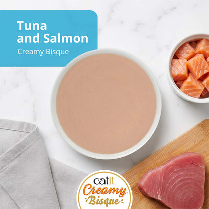 Sopa Cremosa para Gatos Creamy Bisque Atún y Salmón Catit 4 x 40 g