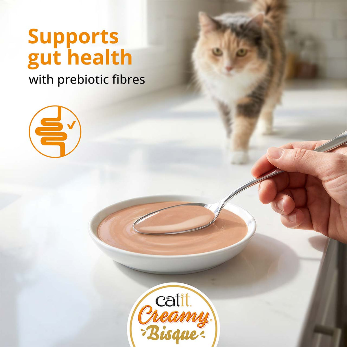 Sopa Cremosa para Gatos Creamy Bisque Atún y Salmón Catit 4 x 40 g