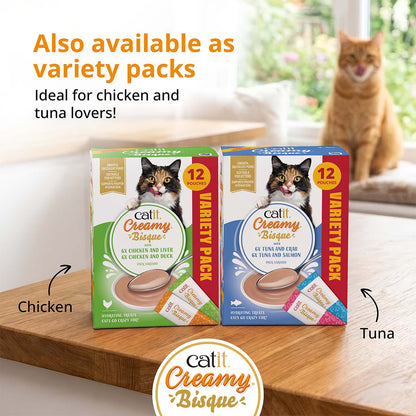 Sopa Cremosa para Gatos Creamy Bisque Pack Variado Catit 12 x 40 g