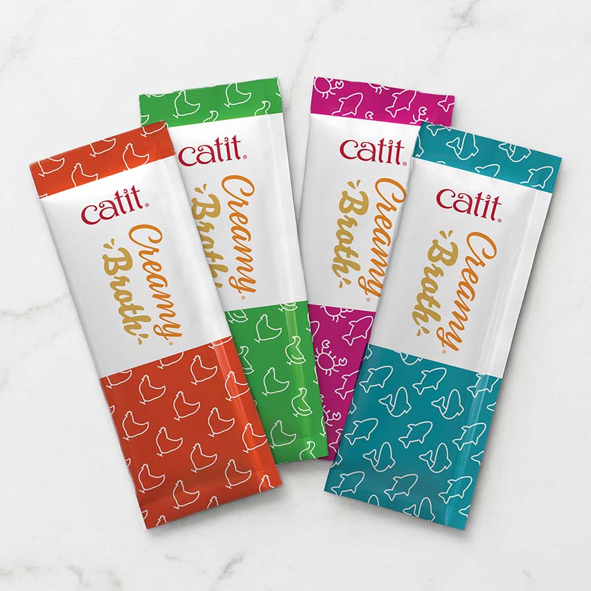 Caldo Cremoso para Gatos Creamy Broth Pollo e Hígado Catit 4 x 40 g
