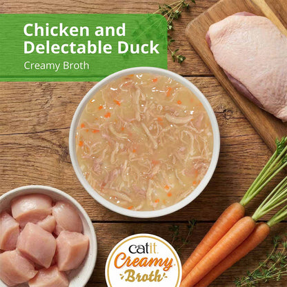 Caldo Cremoso para Gatos Creamy Broth Pollo y Pato Catit 4 x 40 g