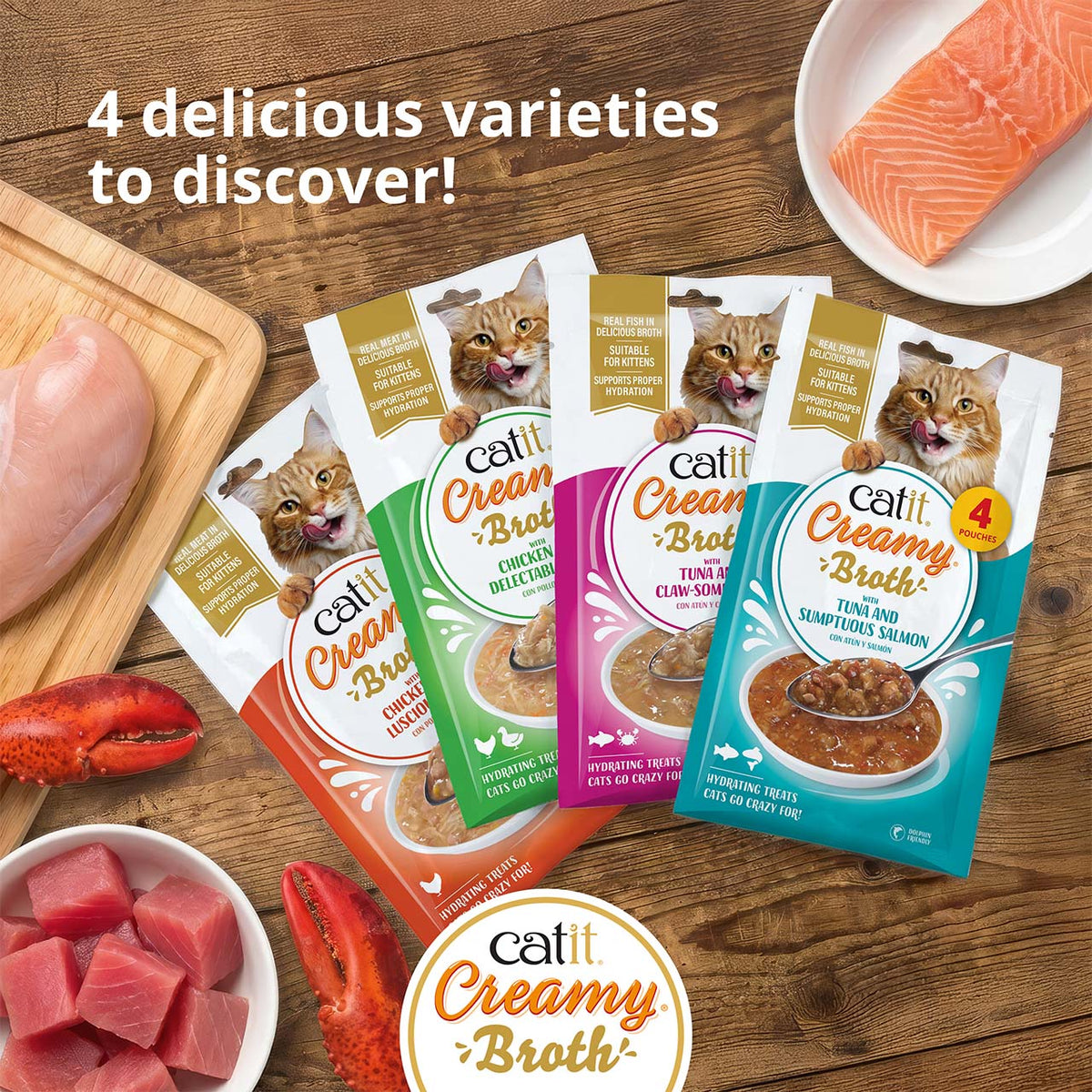 Caldo Cremoso para Gatos Creamy Broth Pack Variado Catit 12 x 40 g