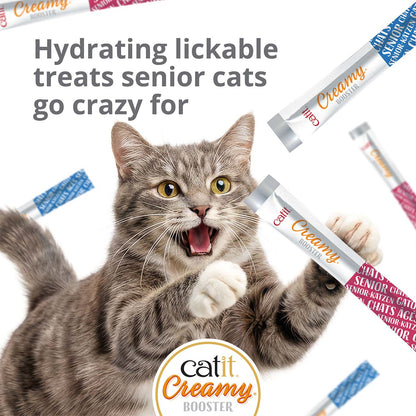 Snack Líquido para Gatos Senior Creamy Booster Pollo Catit 4 x 10 g