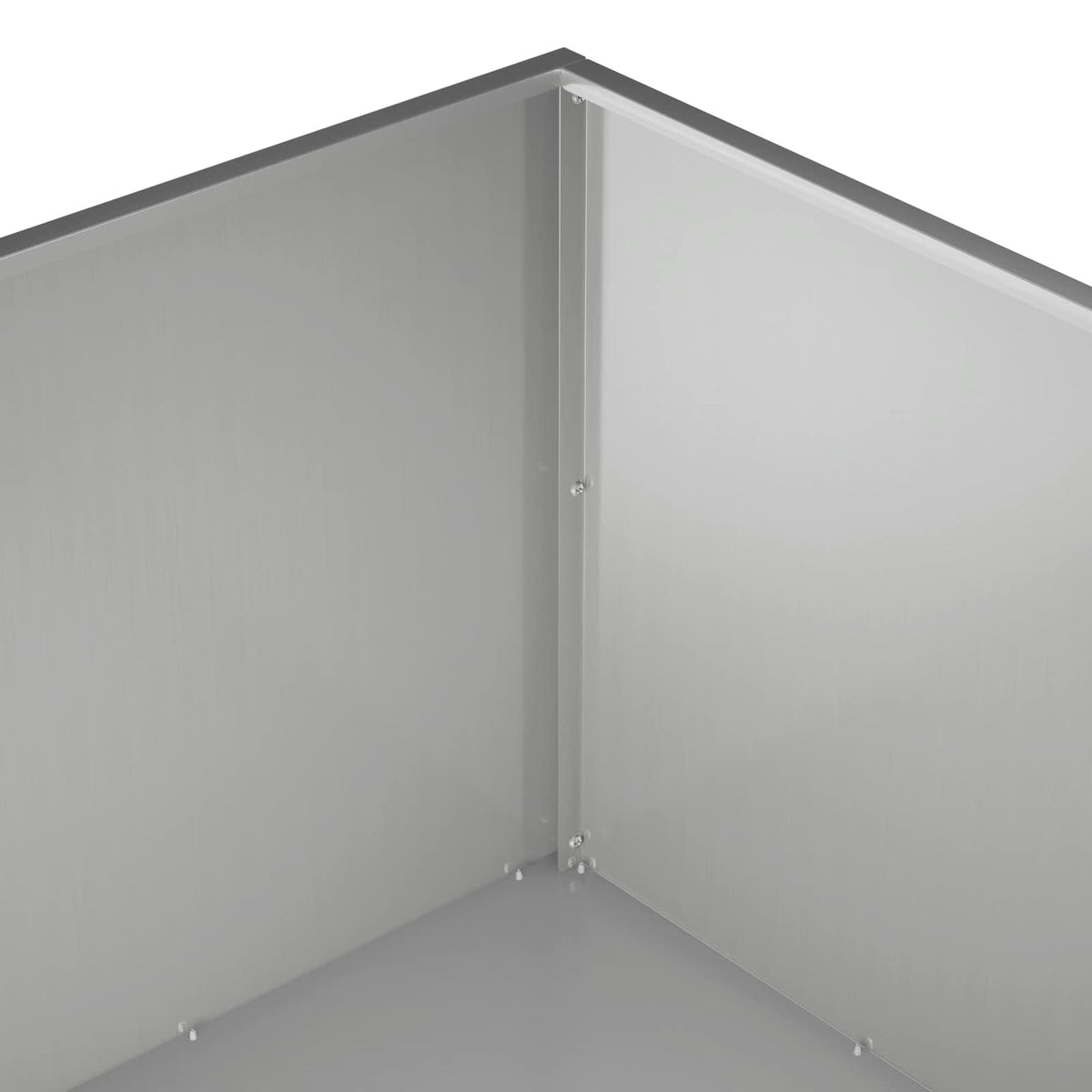 Macetero De Jardín Plateado 100 X 100 X 40 Cm Acero Galvanizado_4