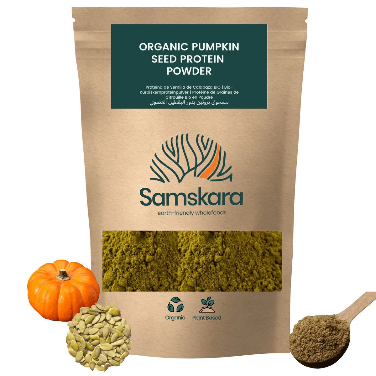 Proteína De Calabaza Bio - 1kg (2 X 500g Envases Retail) | Proteína Vegetal Ecológica Vegana Para Batidos Y Repostería_0