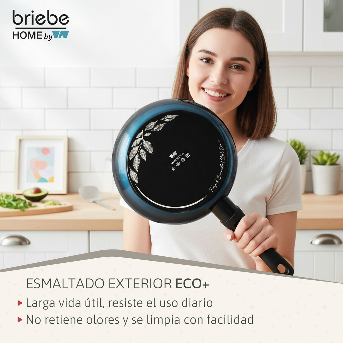 Briebe Sartén Inducción Acero Forjado 20 Cm Antiadherente Sin Pfoa, Todas Cocinas, Fabricada En España, Mare, Azul_4