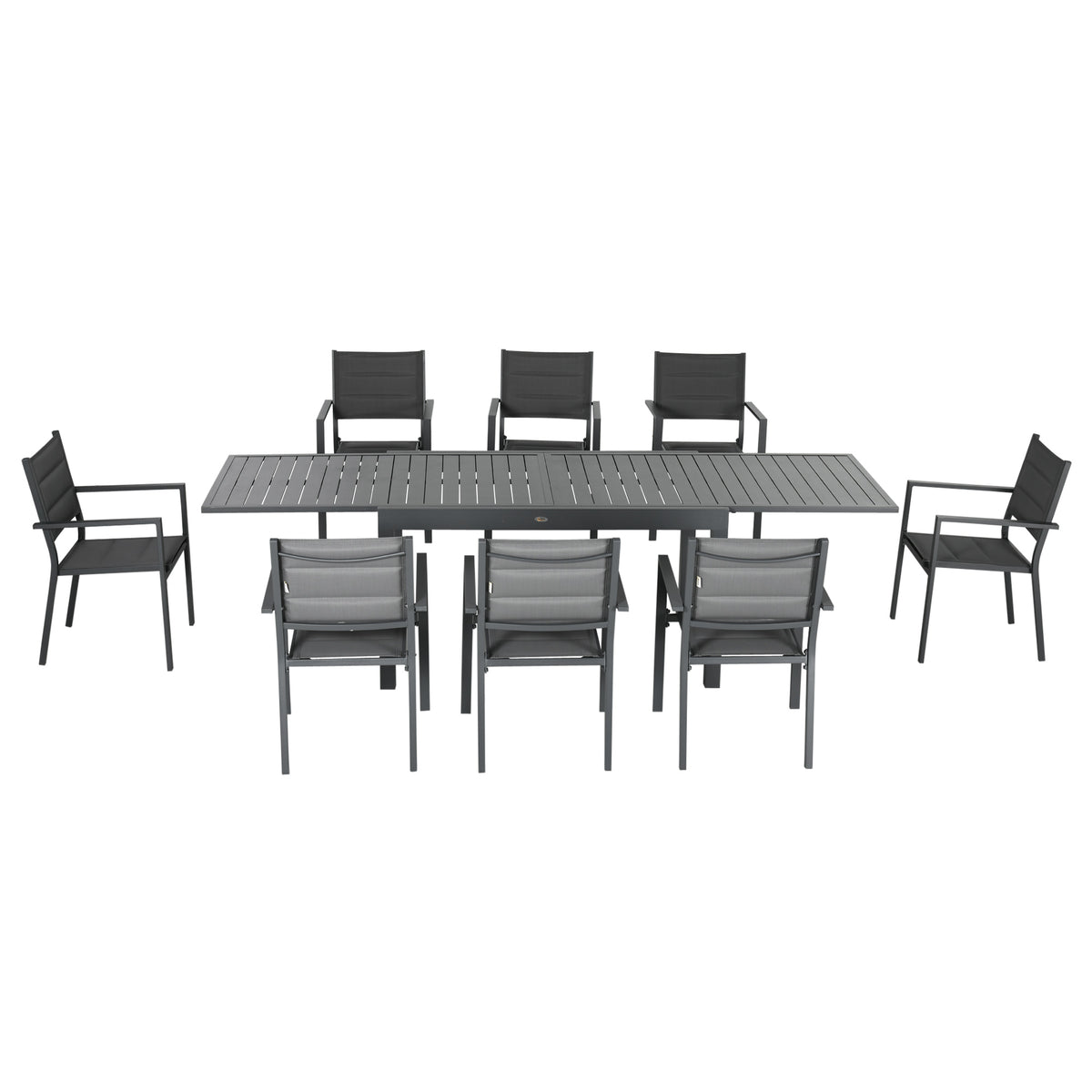 Conjunto Muebles De Jardín 9 Piezas Outsunny 270x90x75 Cm Gris_4