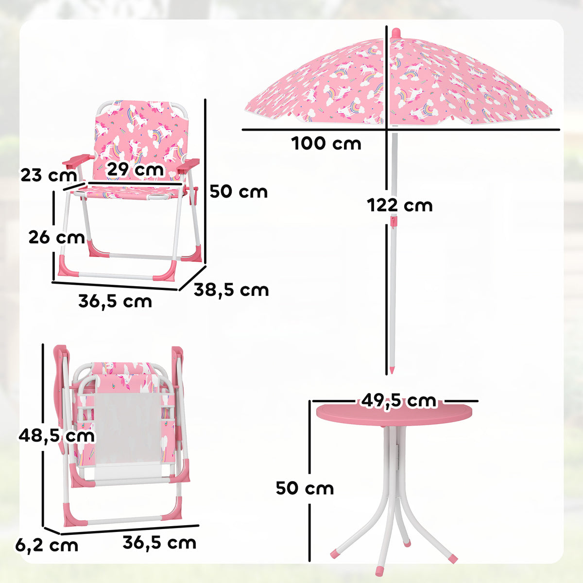 Conjunto Infantil Jardín Aiyaplay Acero, Plástico Rosa 49.5x49.5x50 Cm_2