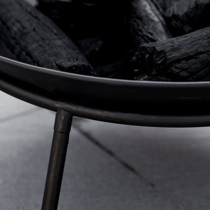 Brasero Exterior Para Jardín De Metal Outsunny 47x47x33 Cm Negro_4