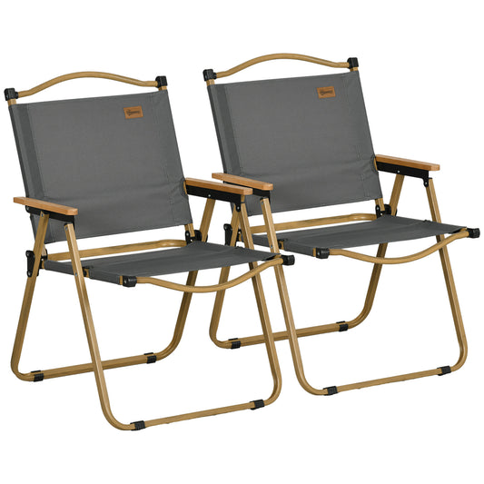 Sillas De Camping Outsunny Tela Oxford, Acero Gris Oscuro 54x59x78 Cm_0