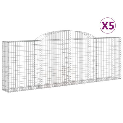 Cestas De Gaviones 5 Uds Forma De Arco Hierro 300x30x100/120 Cm_0