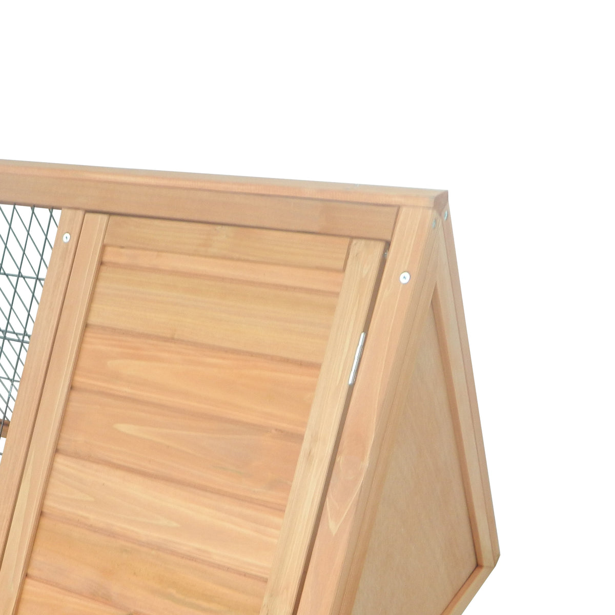 Jaula Para Conejos Pawhut Madera De Abeto, Metal Madera Natural 116x62.2x52.5 Cm_4