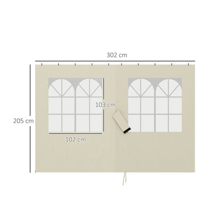 Laterales Para Carpa Outsunny Poliéster Crema 302x205 Cm_2