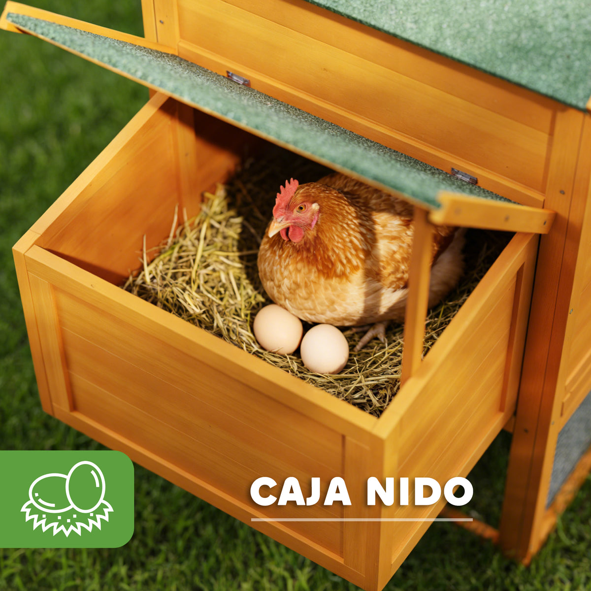 Gallinero De Madera Pawhut Madera De Abeto, Metal Madera Natural 297.5x68x118 Cm_5
