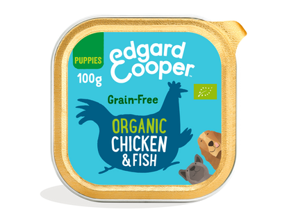 Tarrina de comida para perros con pollo ecológico y pescado sin cereales | Edgard &amp; Cooper 100 g