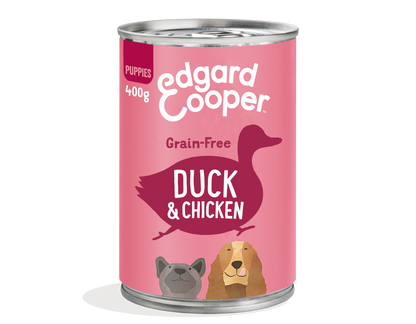 Lata de comida para cachorros de pato y pollo Sin Cereales | Edgard &amp; Cooper 400 g