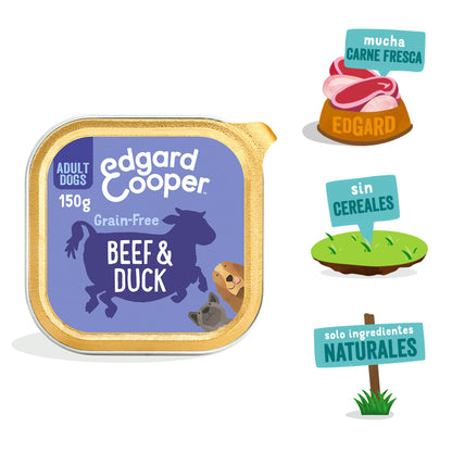 Tarrina de comida para perros con ternera y pato sin cereales | Edgard &amp; Cooper 150 g