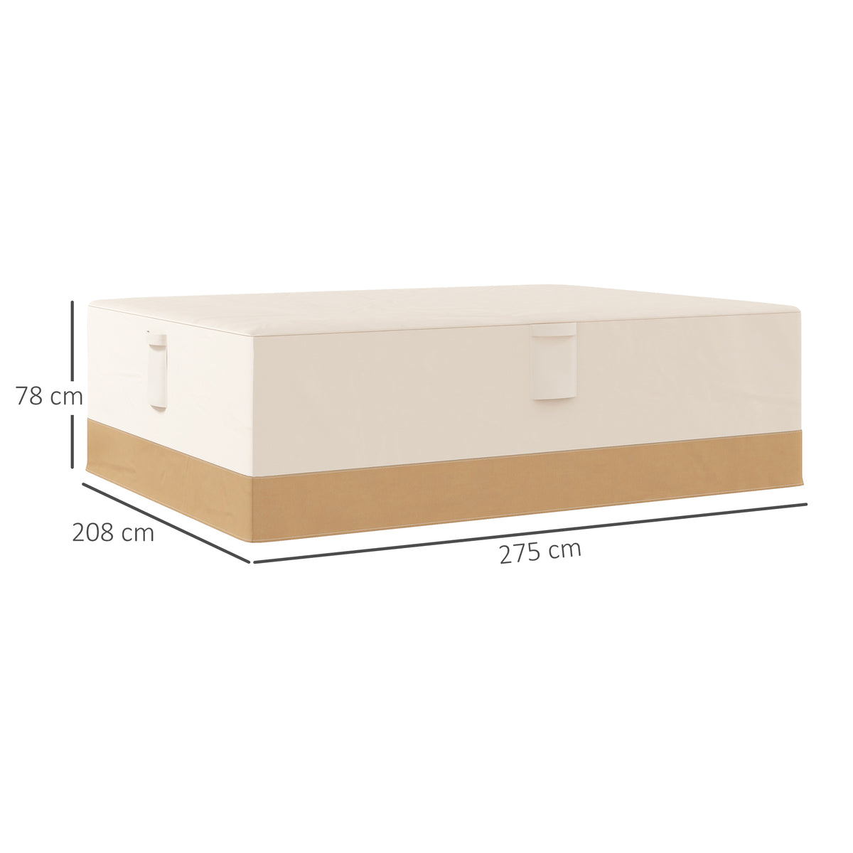Funda Protectora Para Muebles Outsunny Tela Oxford 600d Beige 275x208x78 Cm_2