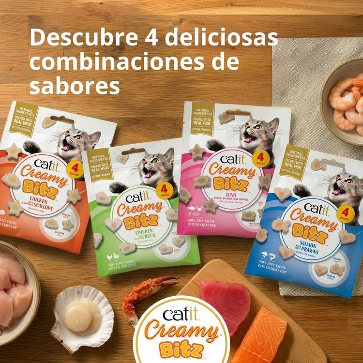 Snack cremoso para gatos Creamy Bitz pollo con vieiras 4 x 12 g Catit