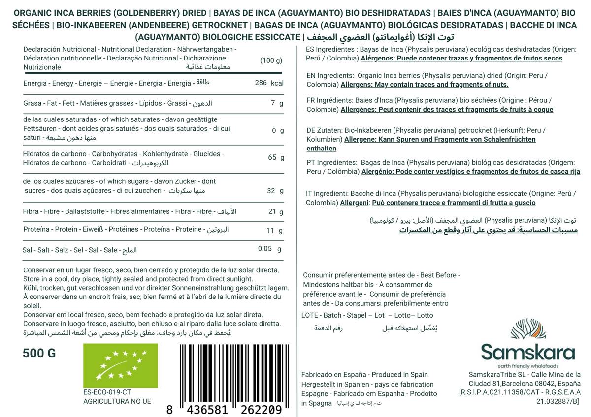 Bayas De Inca Bio - 1kg (2 X 500g Envases Retail) | Fruta Deshidratada Ecológica, Snack Vegano Natural_1