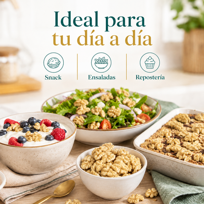 Mitades De Nuez Doradas Premium - Envasadas Al Vacío - Pack 2 X 600g (2 Envases Retail) | Fruto Seco Premium, Snack_4