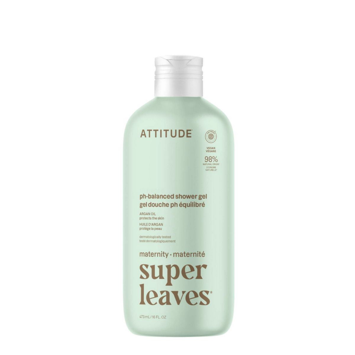 Super leaves maternity Gel corporal natural - Argán, Attitude, 473mL