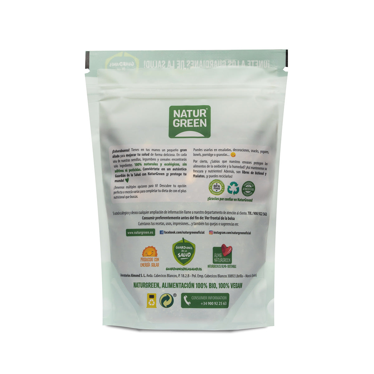 Semillas de calabaza bio Naturgreen 350 g