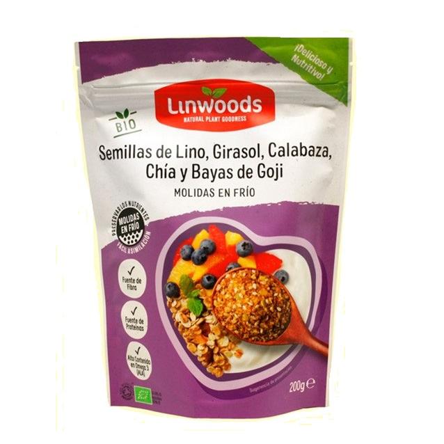 Semillas de Lino, Girasol, Calabaza, Chía y Bayas de Goji molidas Bio - Linwoods  425 g