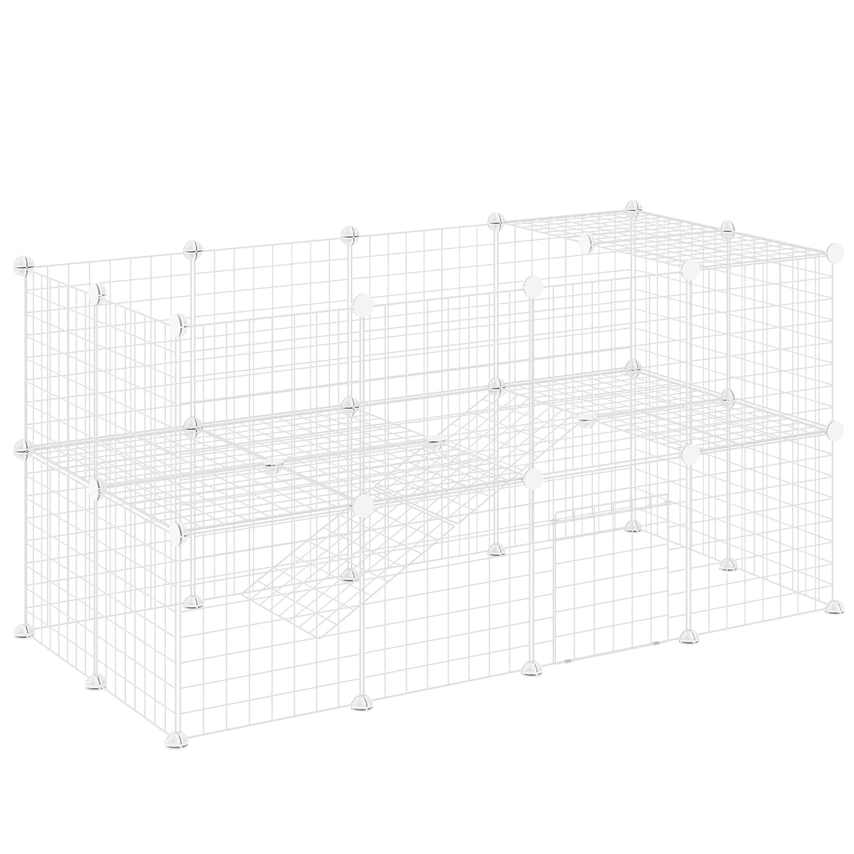 Parque Para Mascotas Pawhut Acero, Abs Blanco 146x73x73 Cm D06-072v00wt_0