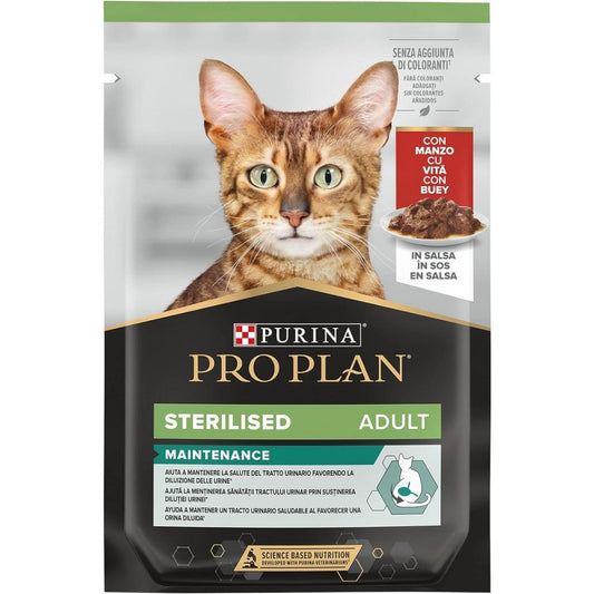 PRO PLAN Gato esterilizado Buey en Salsa 85 g
