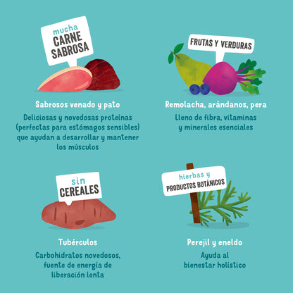 Lata de comida para perros con carne de caza y pato sin cereales | Edgard &amp; Cooper 400 g