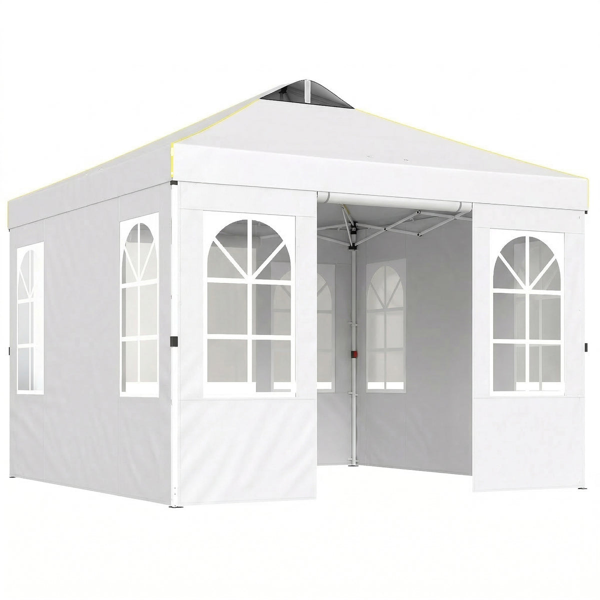 Carpa Plegable Outsunny Tela Oxford, Metal Blanco 293x293x272 Cm_0