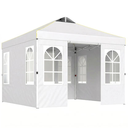 Carpa Plegable Outsunny Tela Oxford, Metal Blanco 293x293x272 Cm_0