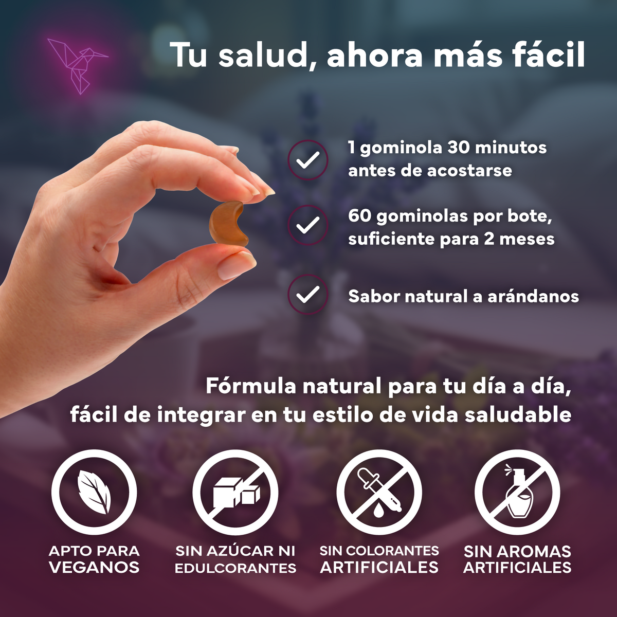 Pack 2x Melatonina En Gominolas Sin Azúcar De Con Extractos De Plantas De Sevens Nutrition. Descanso Y Sueño Reparador_4