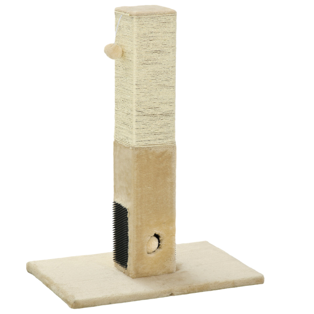 Pawhut Poste Rascador Para Gatos 79 Cm Con Bola Colgante 59,5x39x79 Cm Beige_1