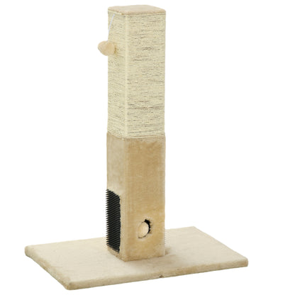 Pawhut Poste Rascador Para Gatos 79 Cm Con Bola Colgante 59,5x39x79 Cm Beige_1